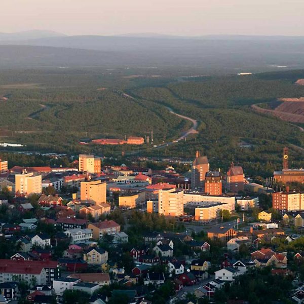 Bild på gamla Kiruna centrum